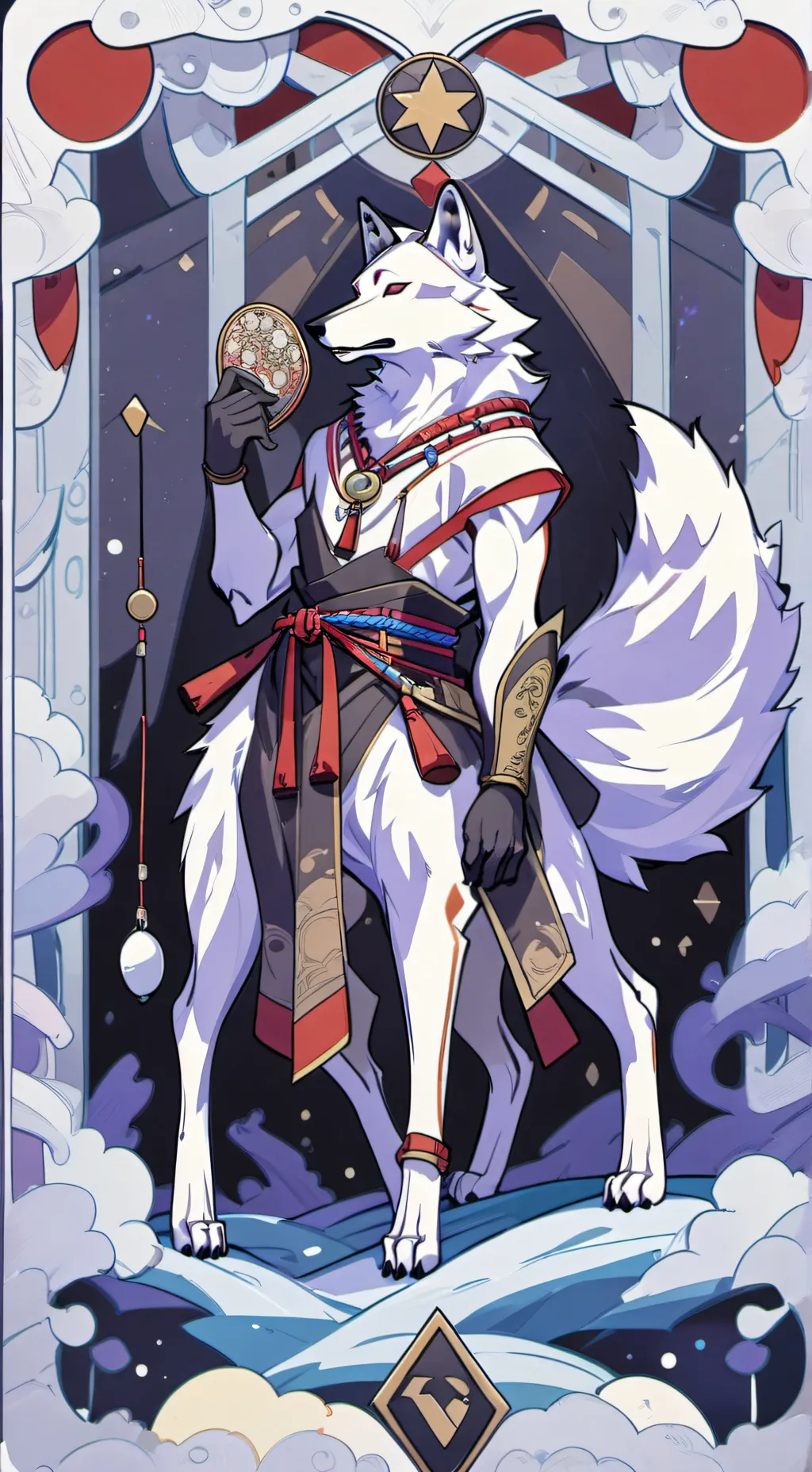 ai character: Lobo de la nevada background