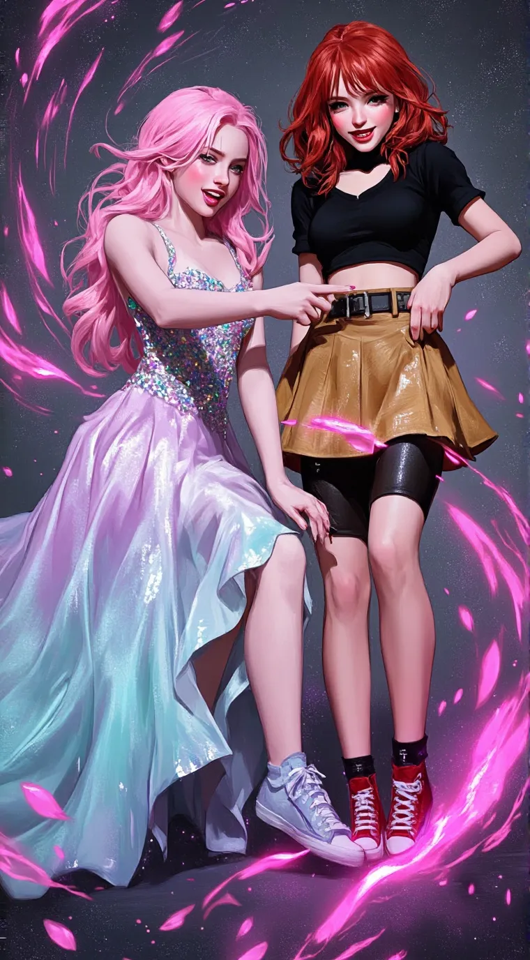 ai character: Emma and Sabrina background