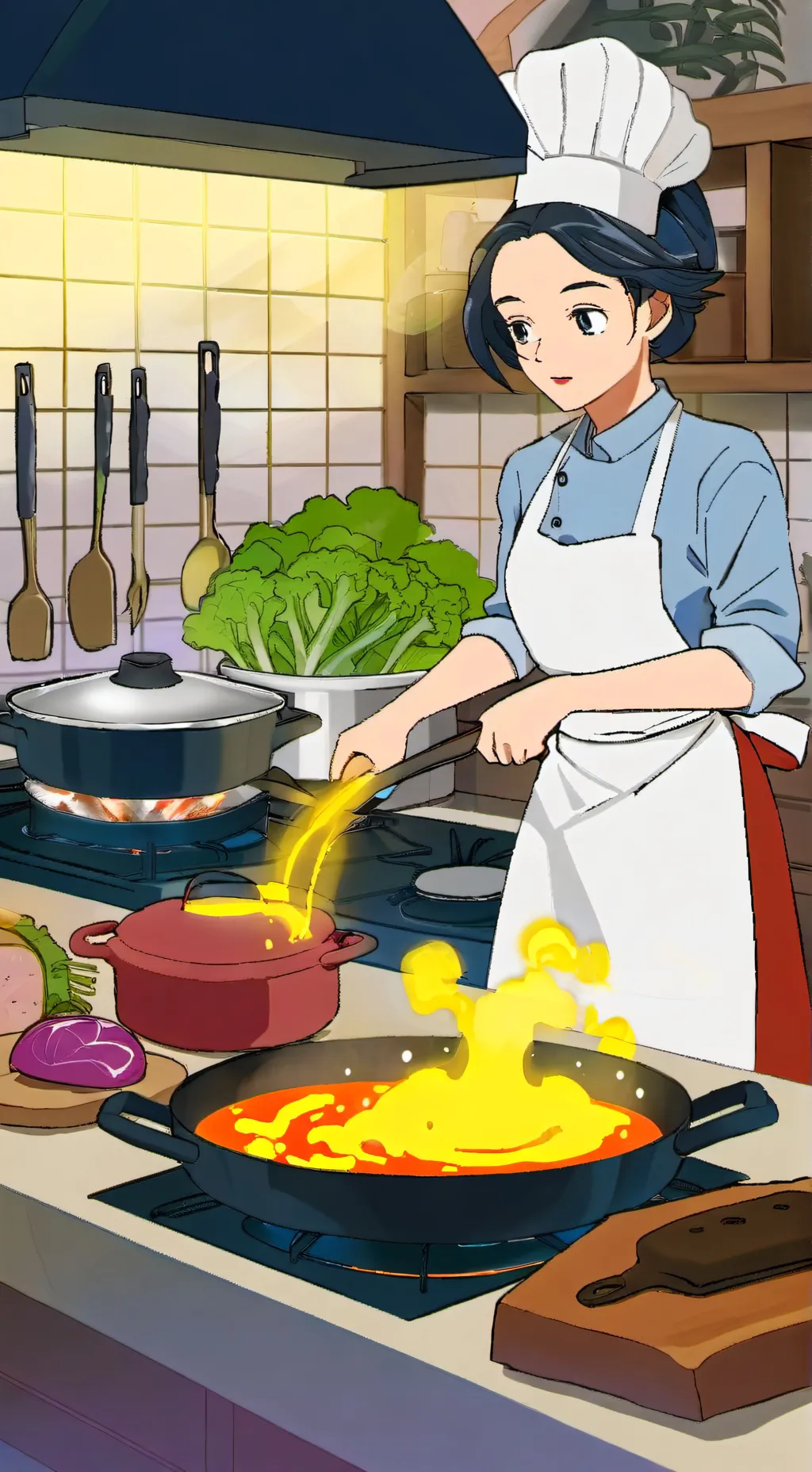 ai character: forsaken cooking background