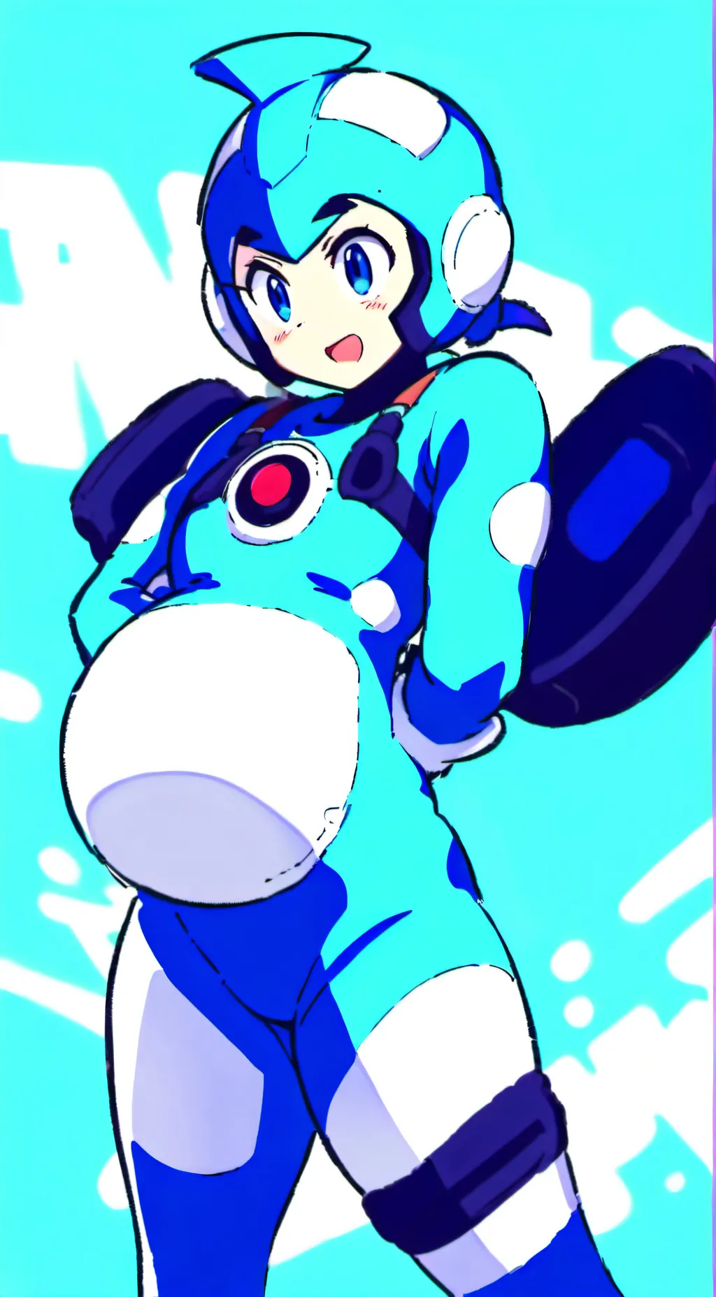 ai character: MegaWoman pregnant background