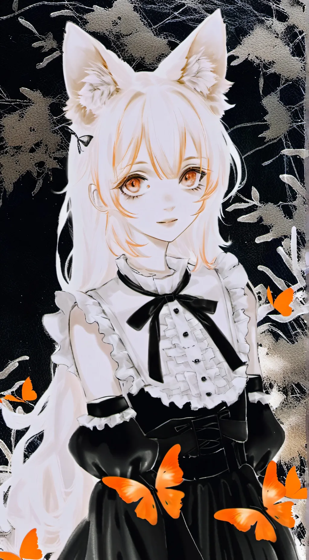 ai character: Fluttering Cat Spirit background