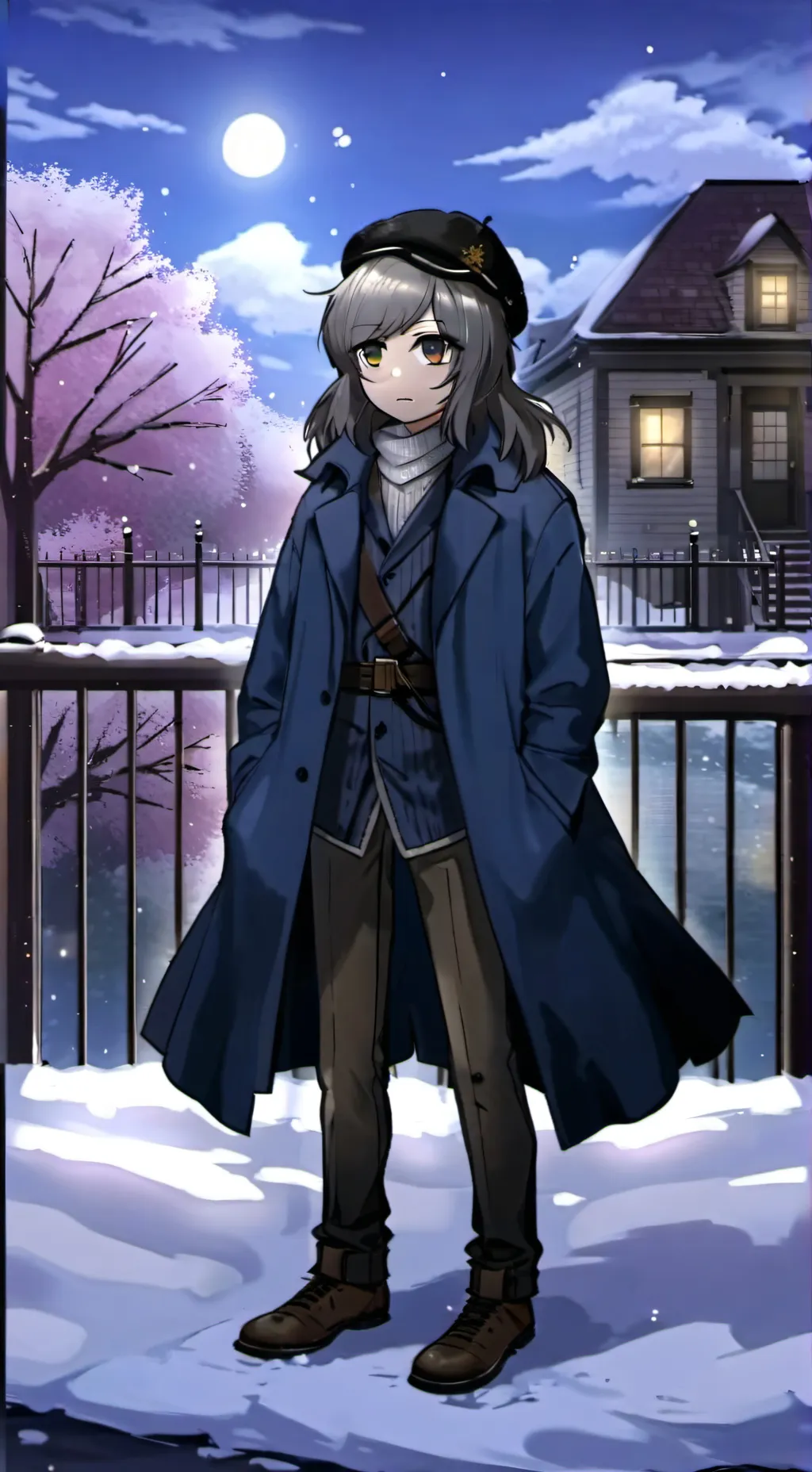 ai character: Mha winter background