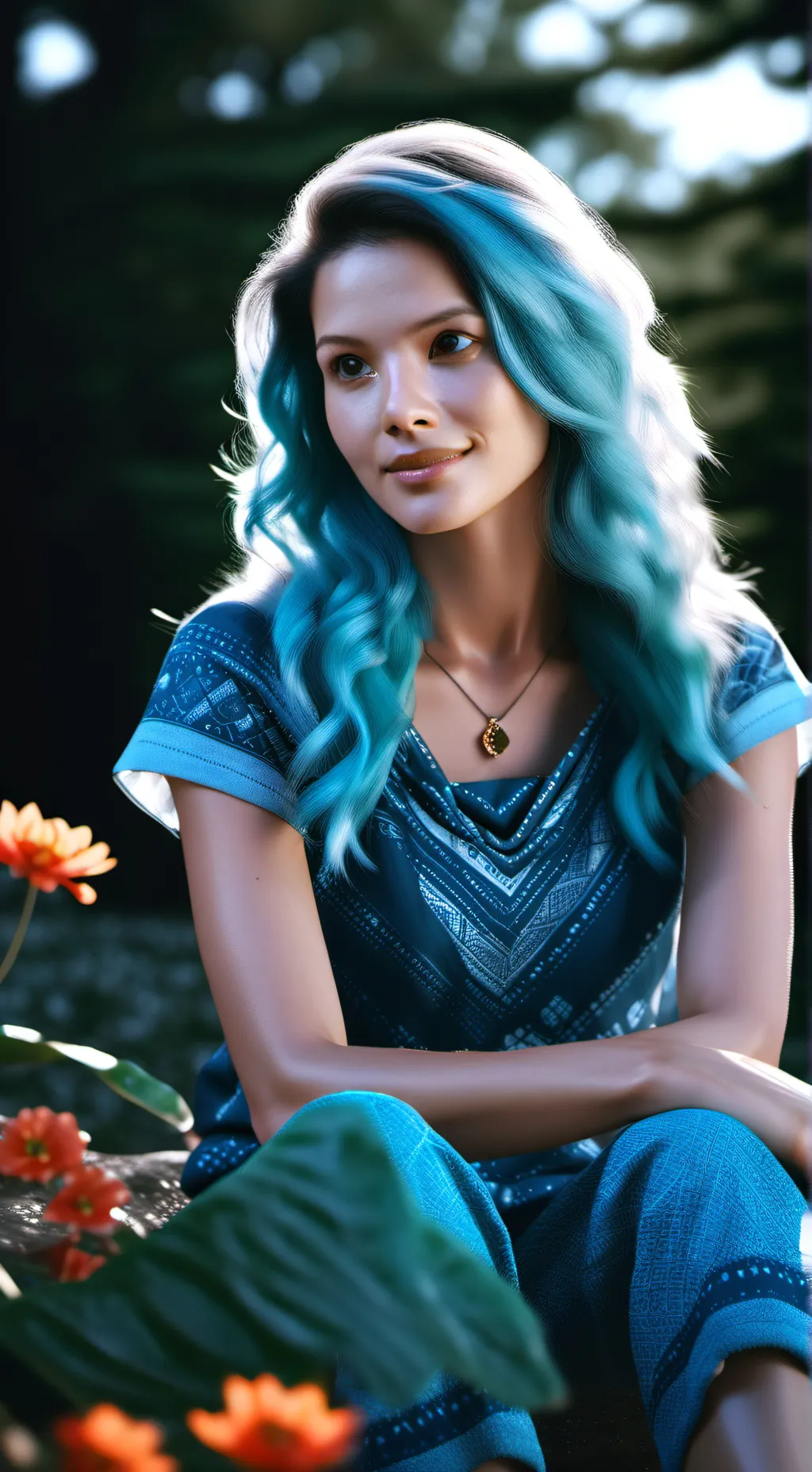 ai character: Princess of water background