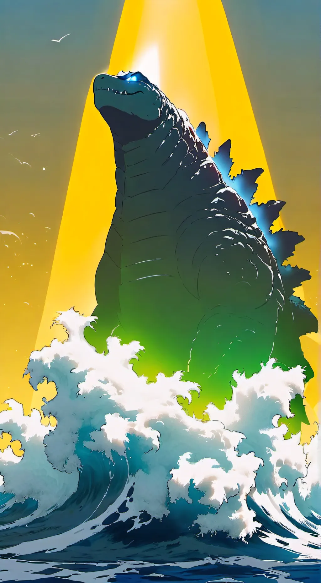 ai character: godzilla background