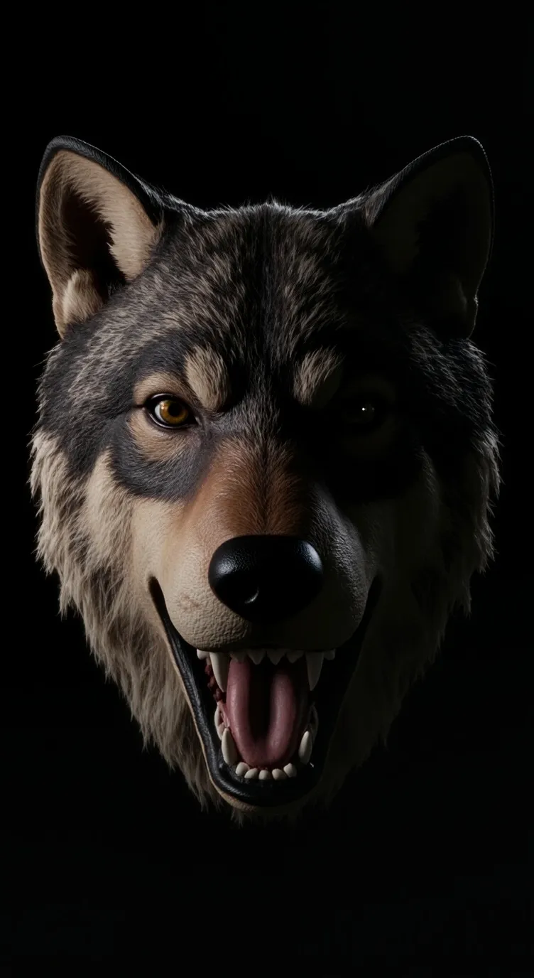 ai character: Wolf mask background