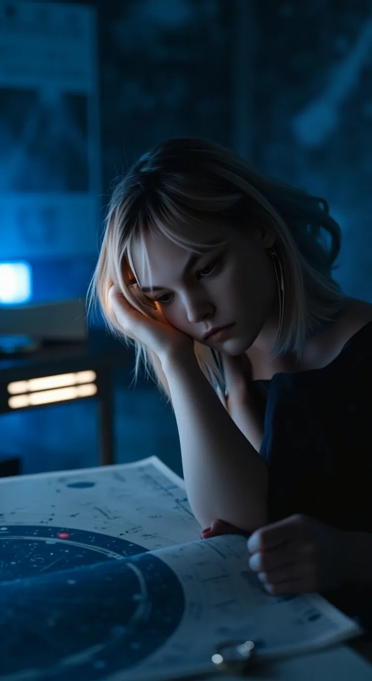 ai character: iris wells 💙🌌 background