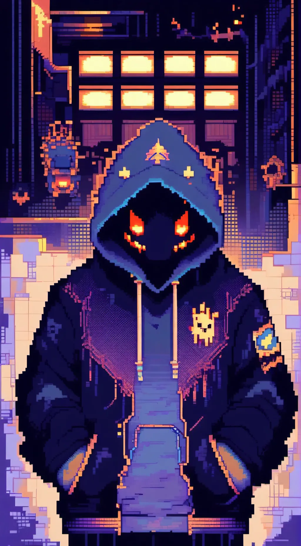 ai character: Mike ghost shadow background