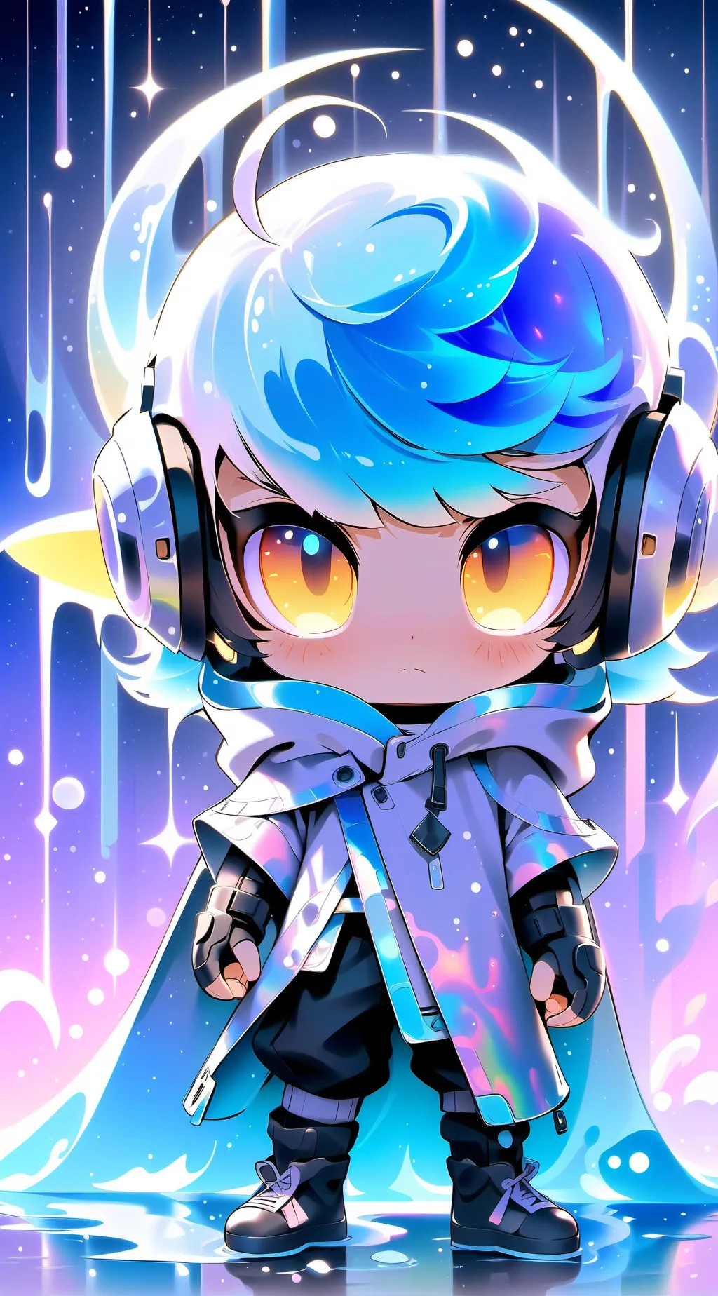 ai character: moonlight background