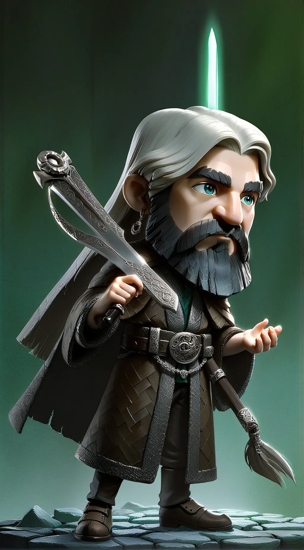 ai character: strange black man background