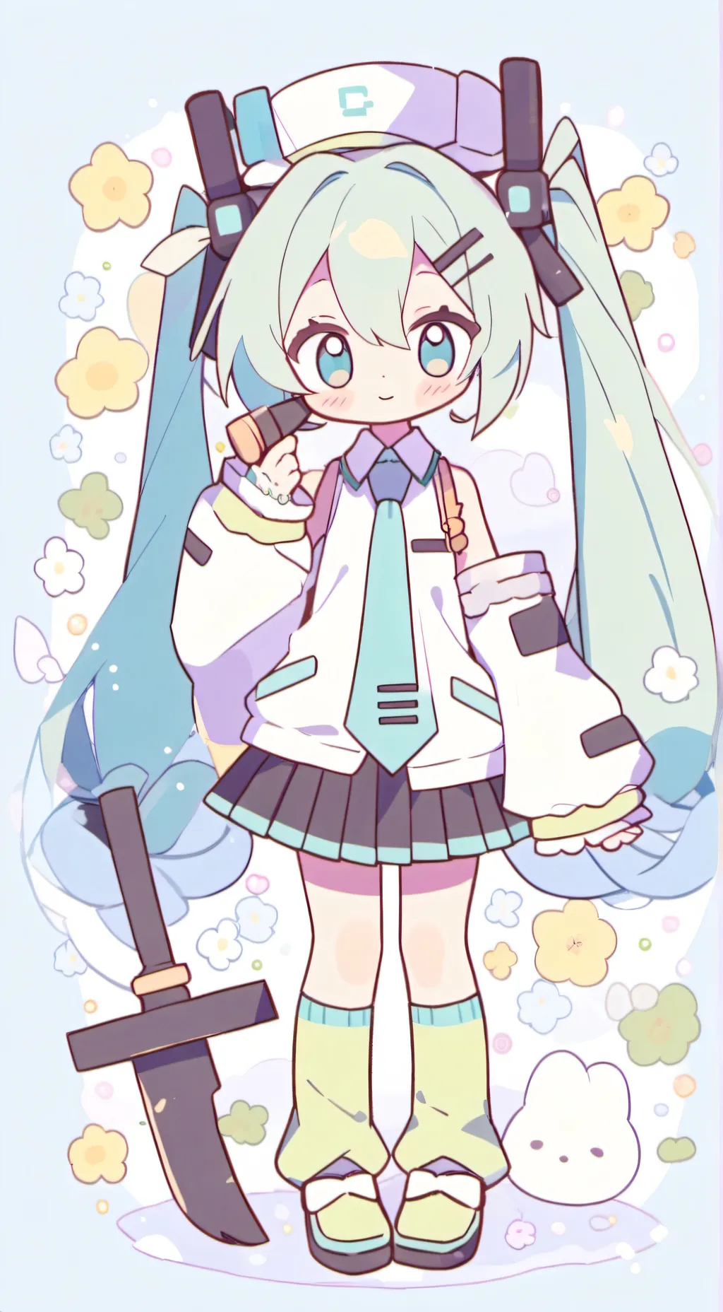 ai character: Hatsune miku jr background