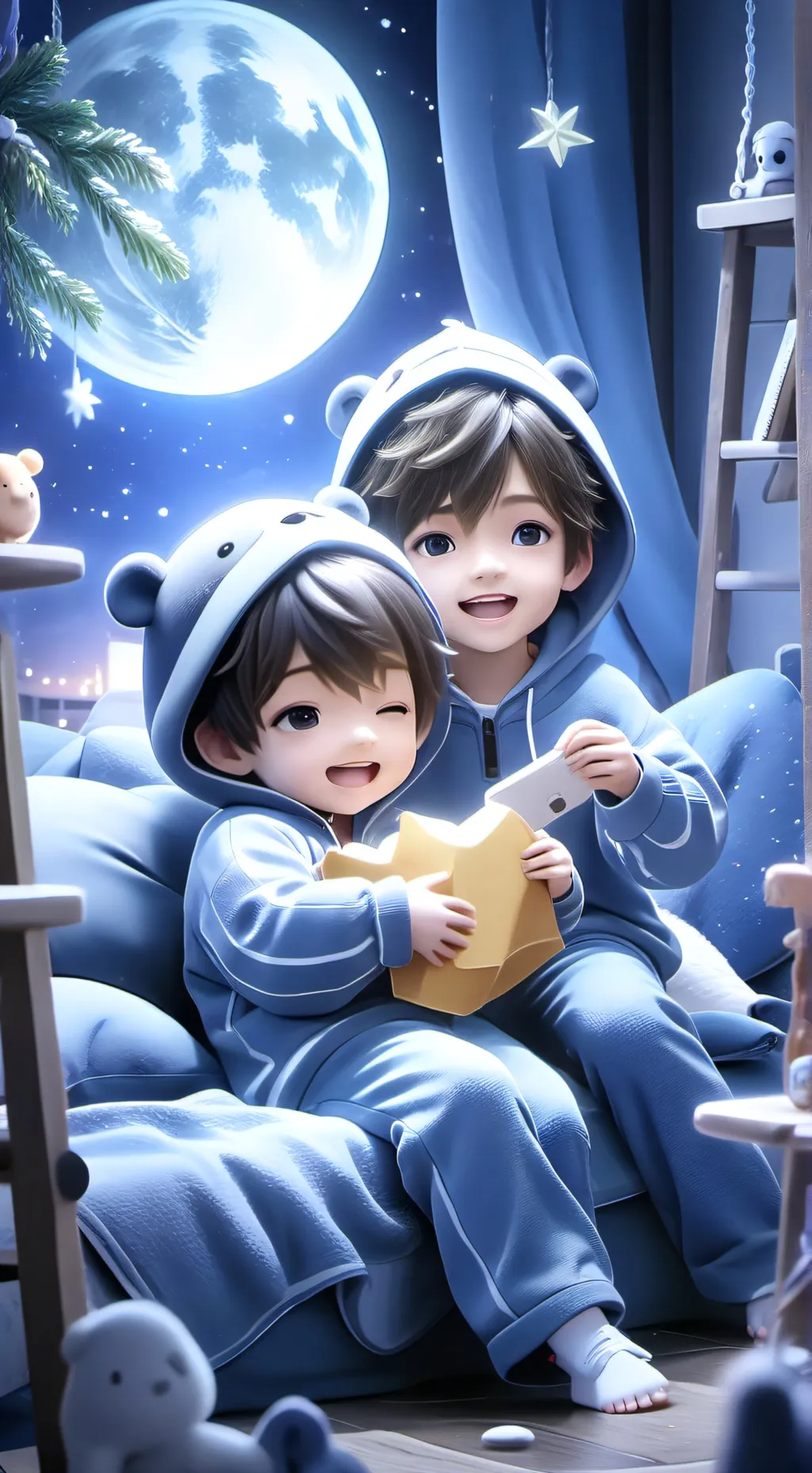 ai character: pajama party *kids background