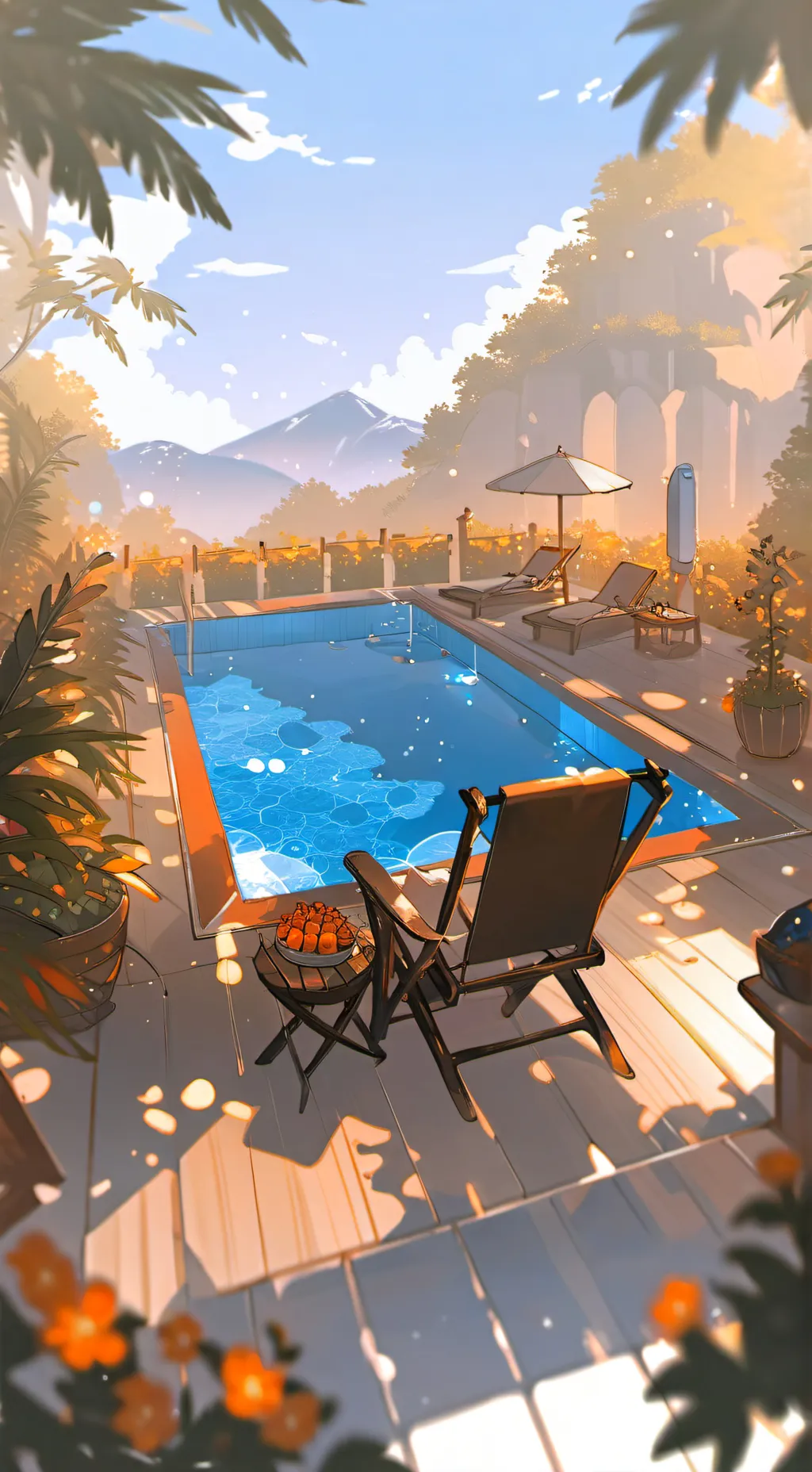 ai character: sprunki piscina background