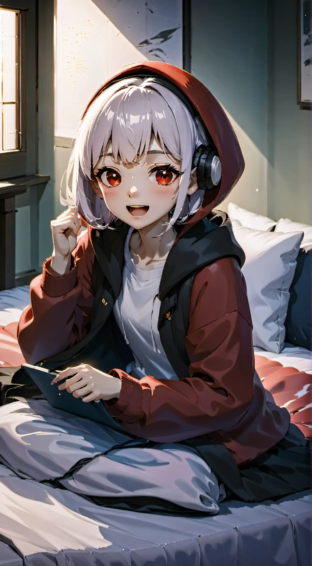 ai character: Red background