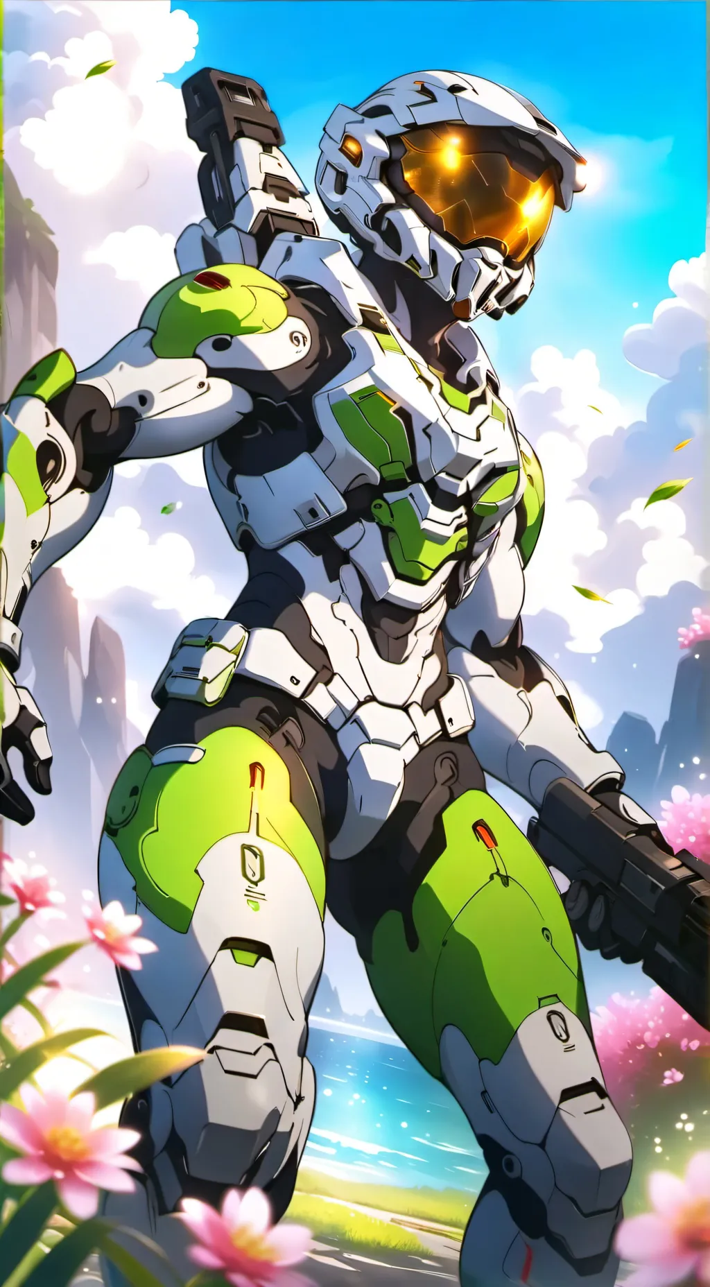 ai character: ￼ Master chief ￼ background