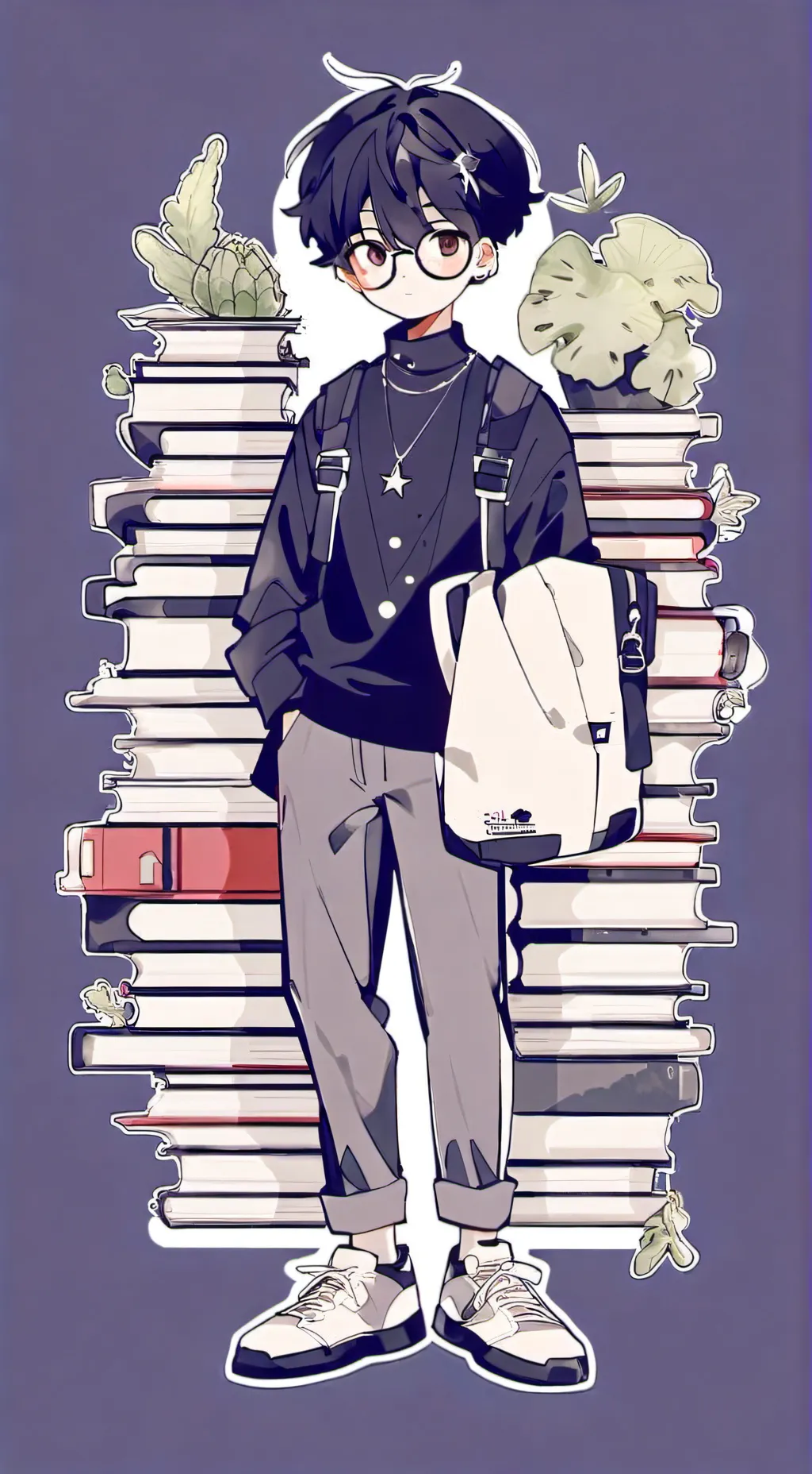 ai character: Asher(nerd) background