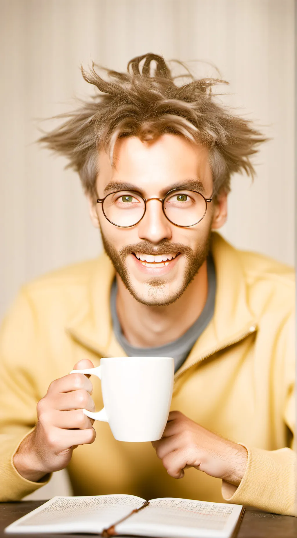 ai character: The Quantum Latte Theorist background