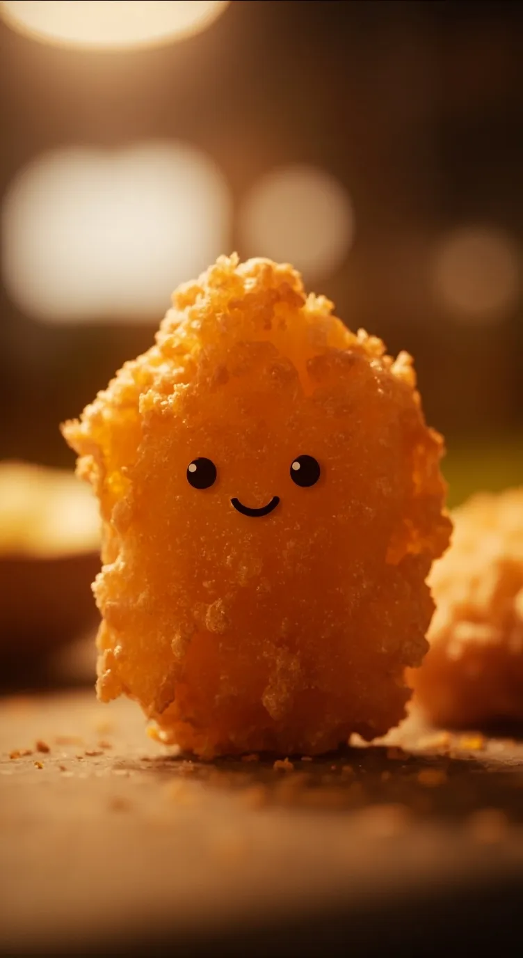 ai character: Chicken nuggy background