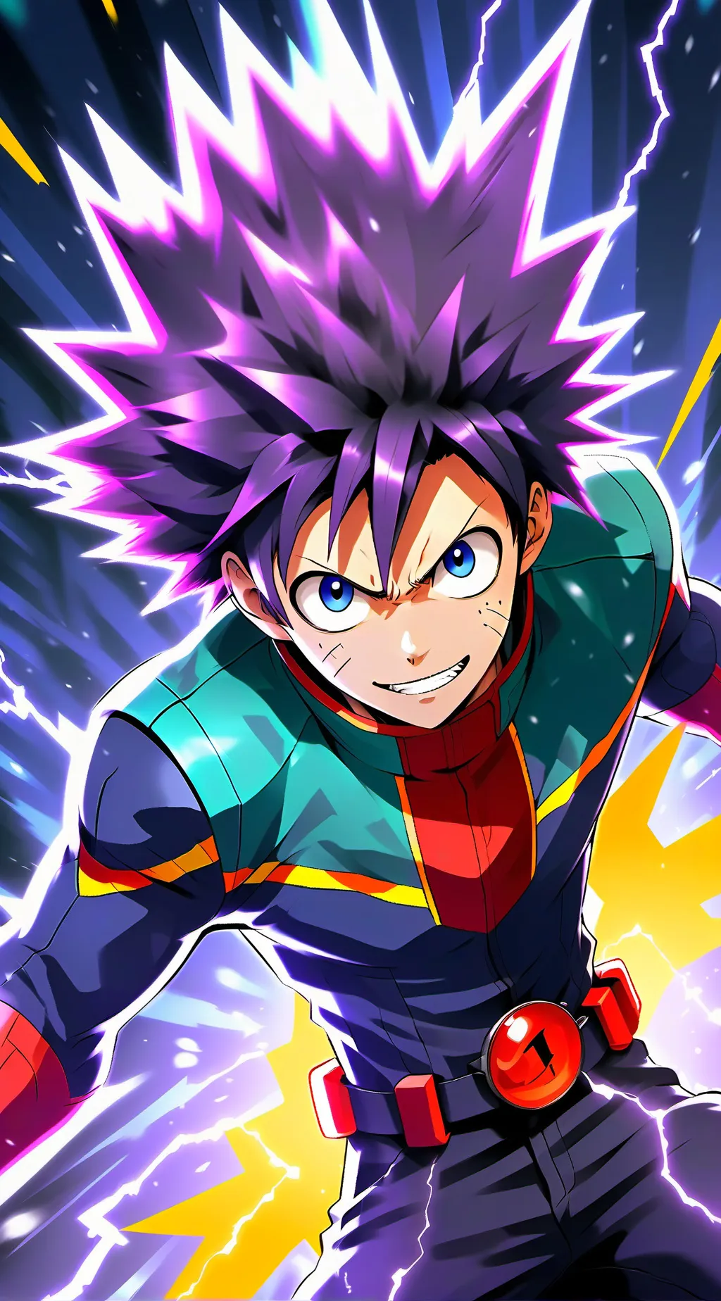 ai character: Denki Kaminari background