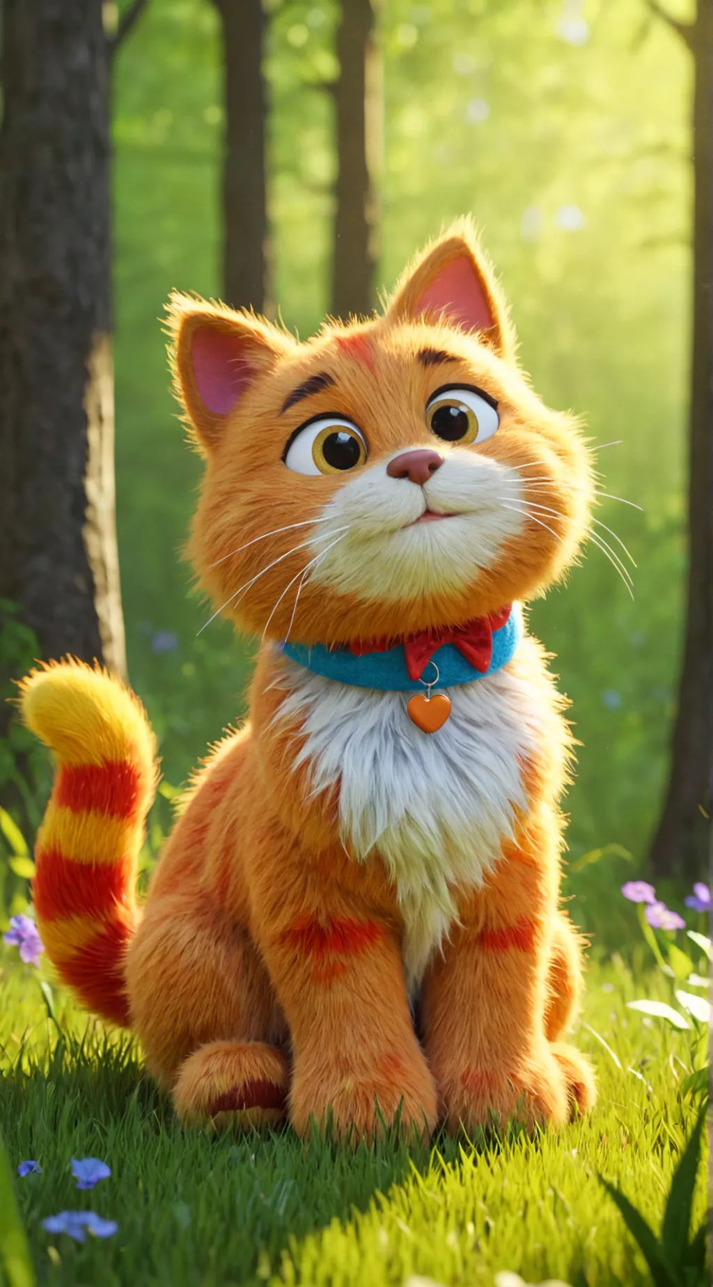 ai character: cat rainbow 🌈🌈🌈 background