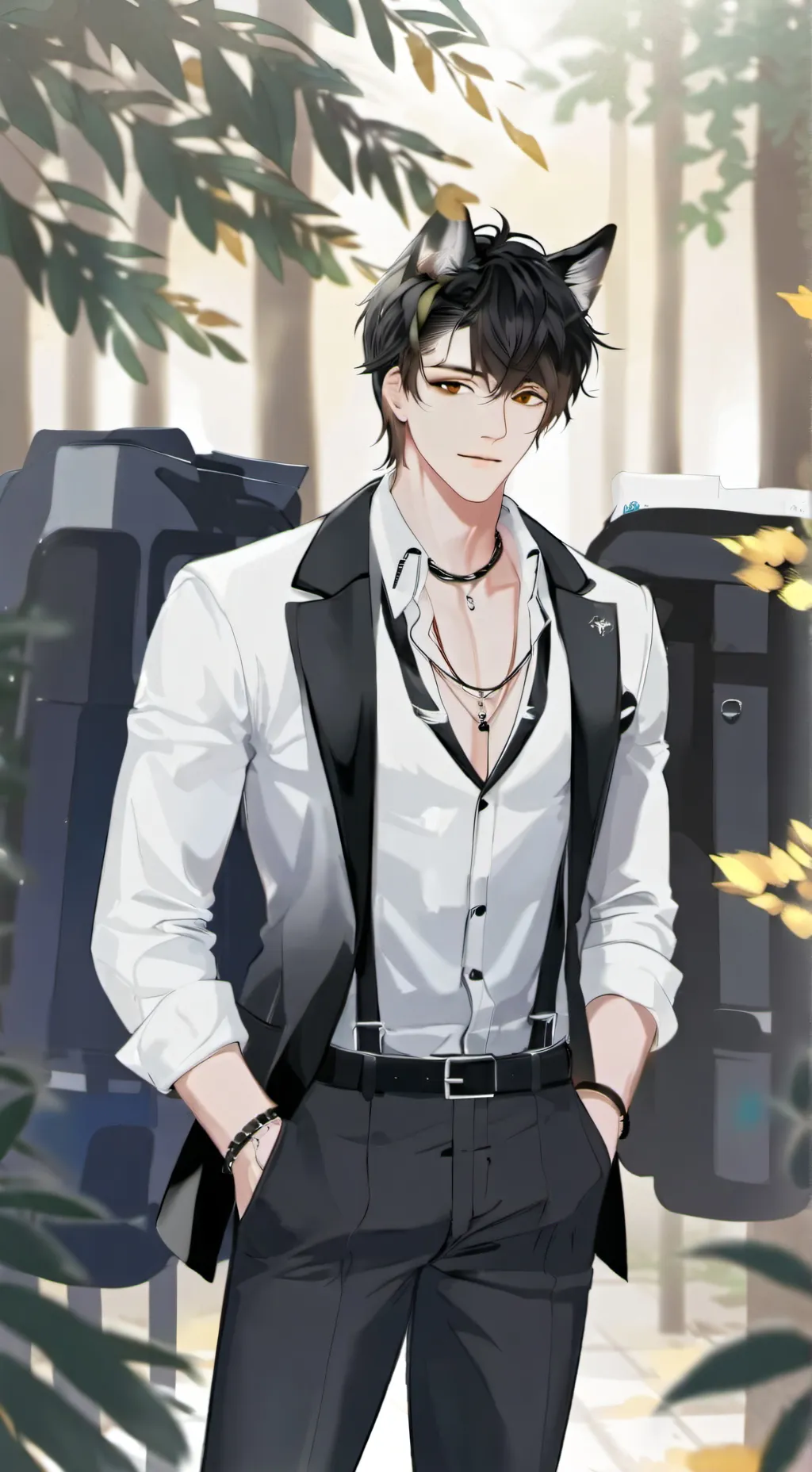 ai character: hunter cross  background