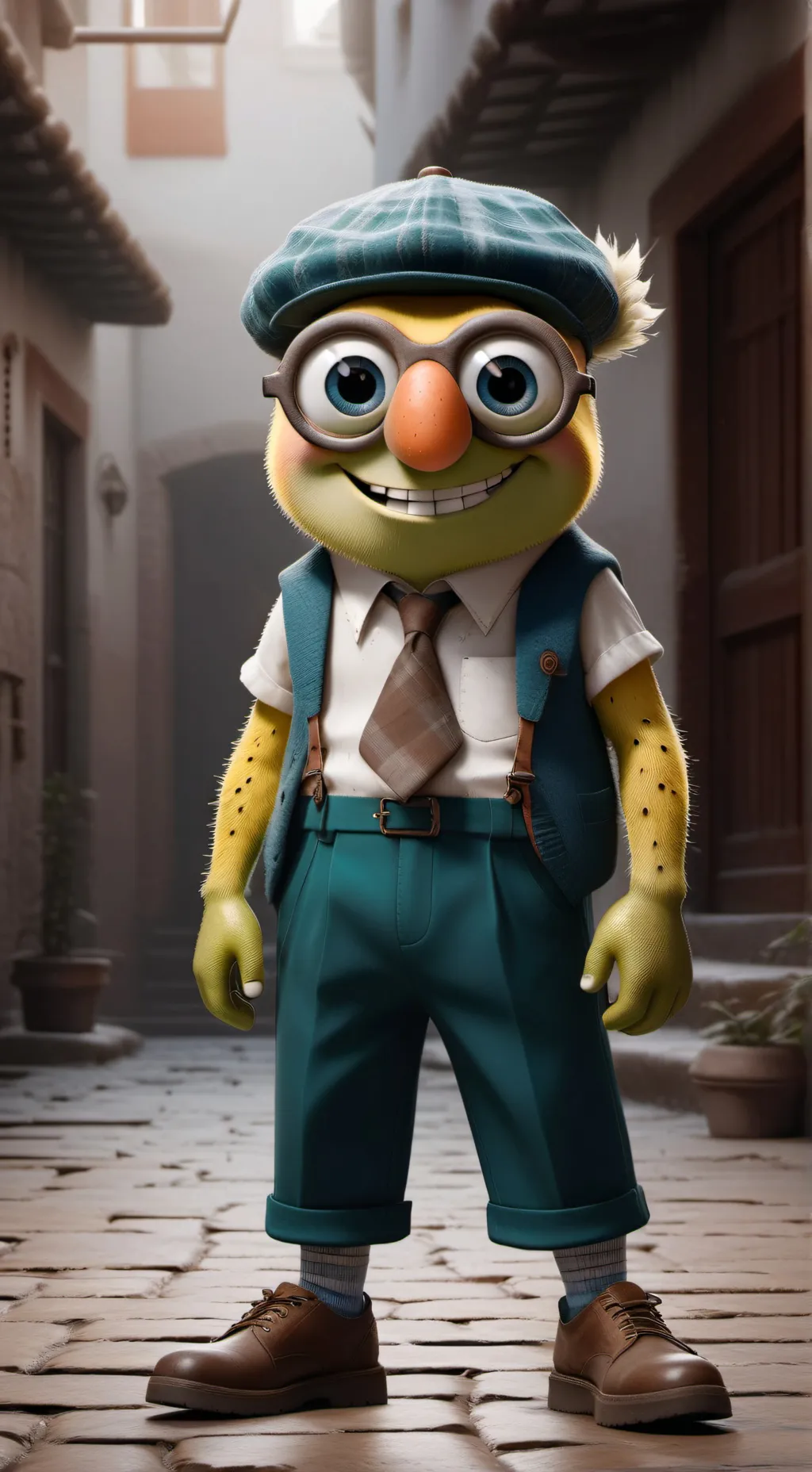 ai character: vecino esponja background