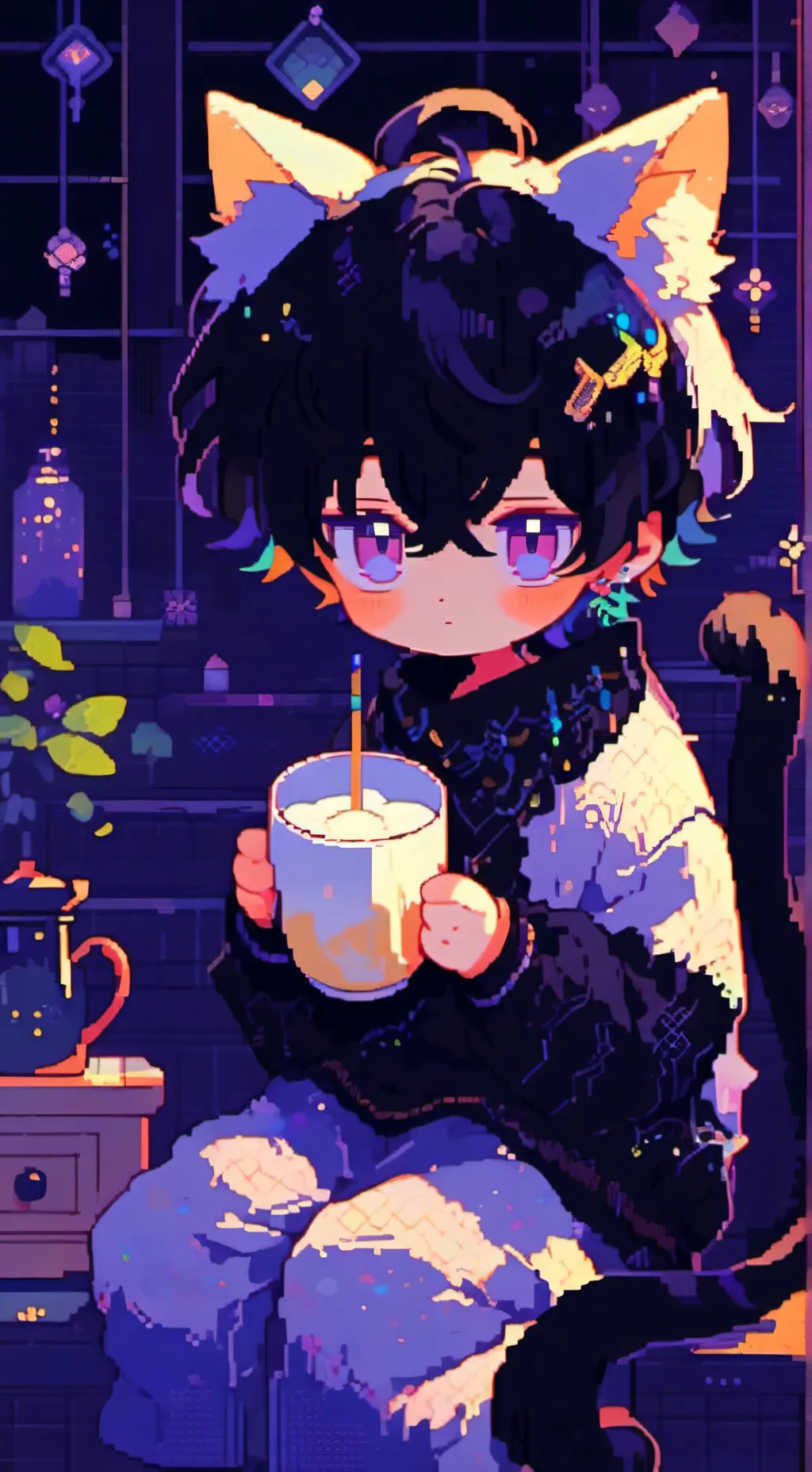 ai character: Tisha x Brusha  background