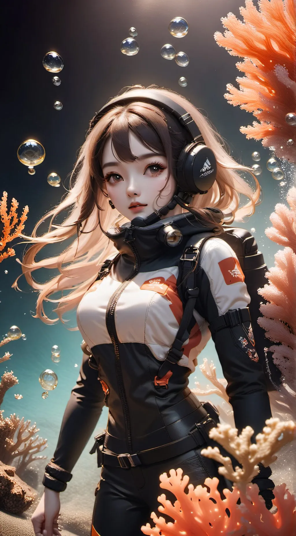 ai character: skindiving  background