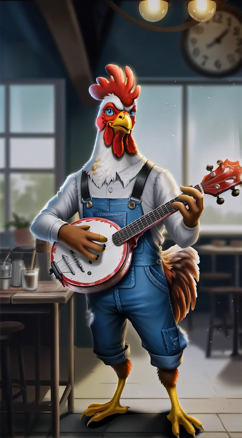 ai character: Clucky  background