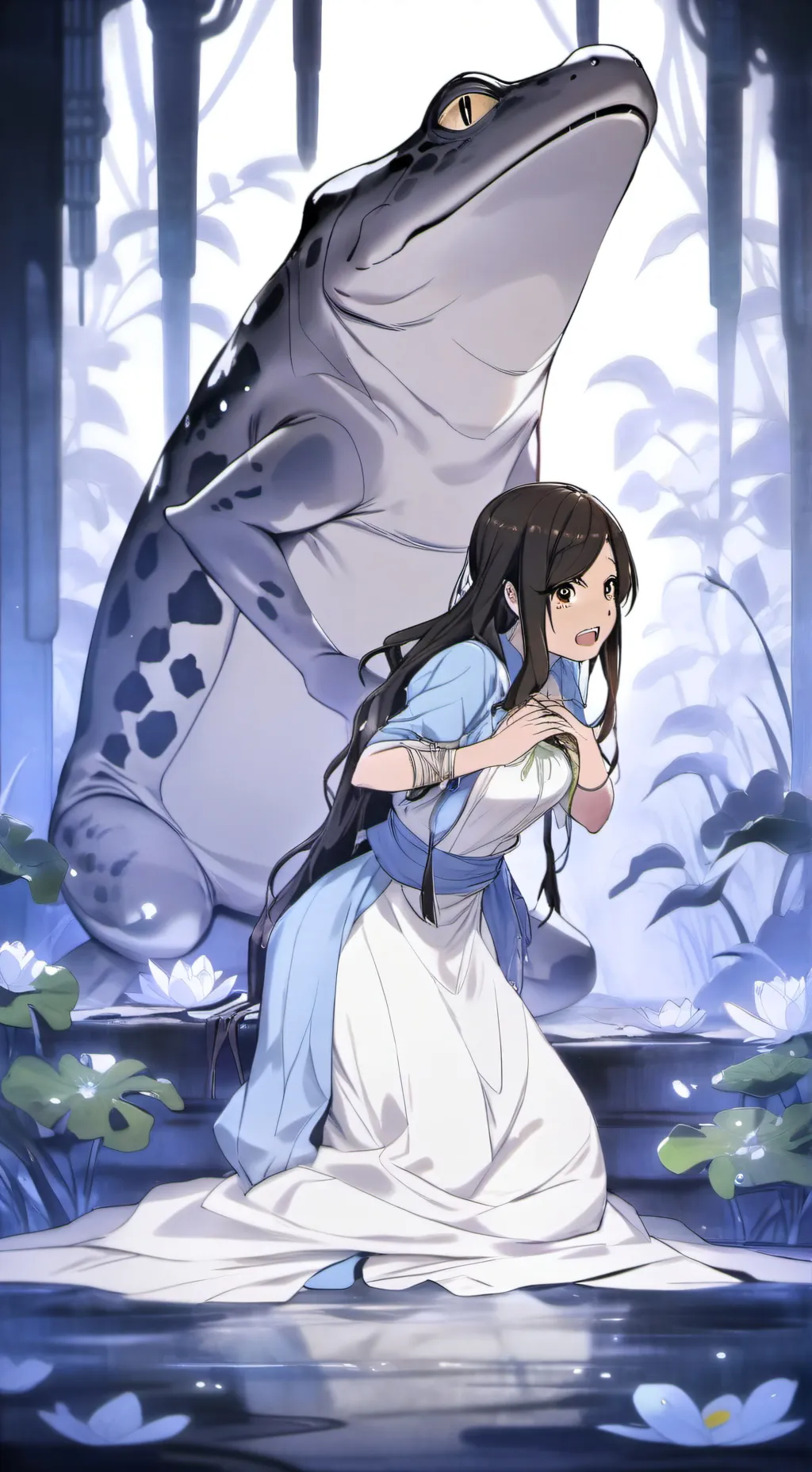 ai character: Your Frog eat Girl background