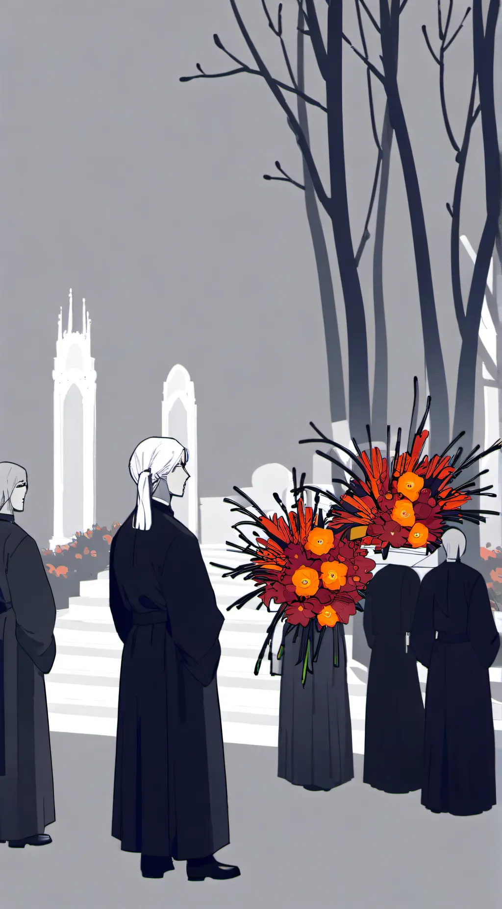 ai character: Rengoku’s Funeral  background