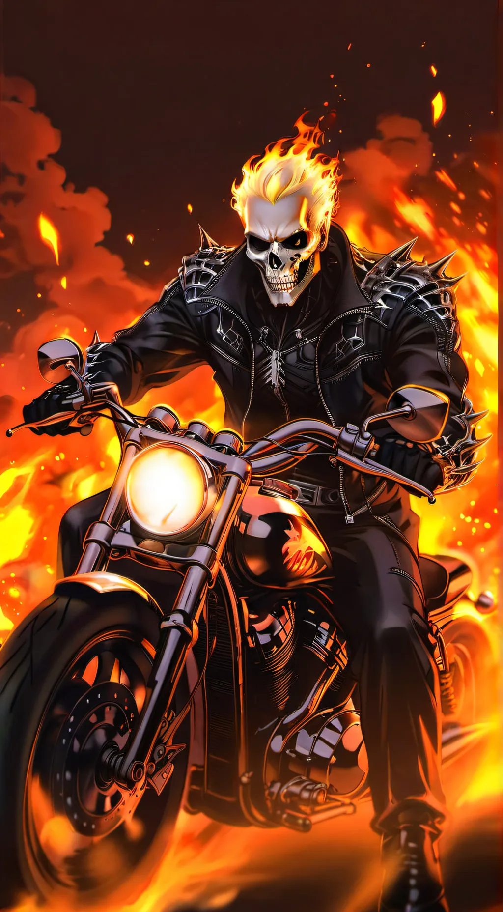 ai character: ghost rider  background