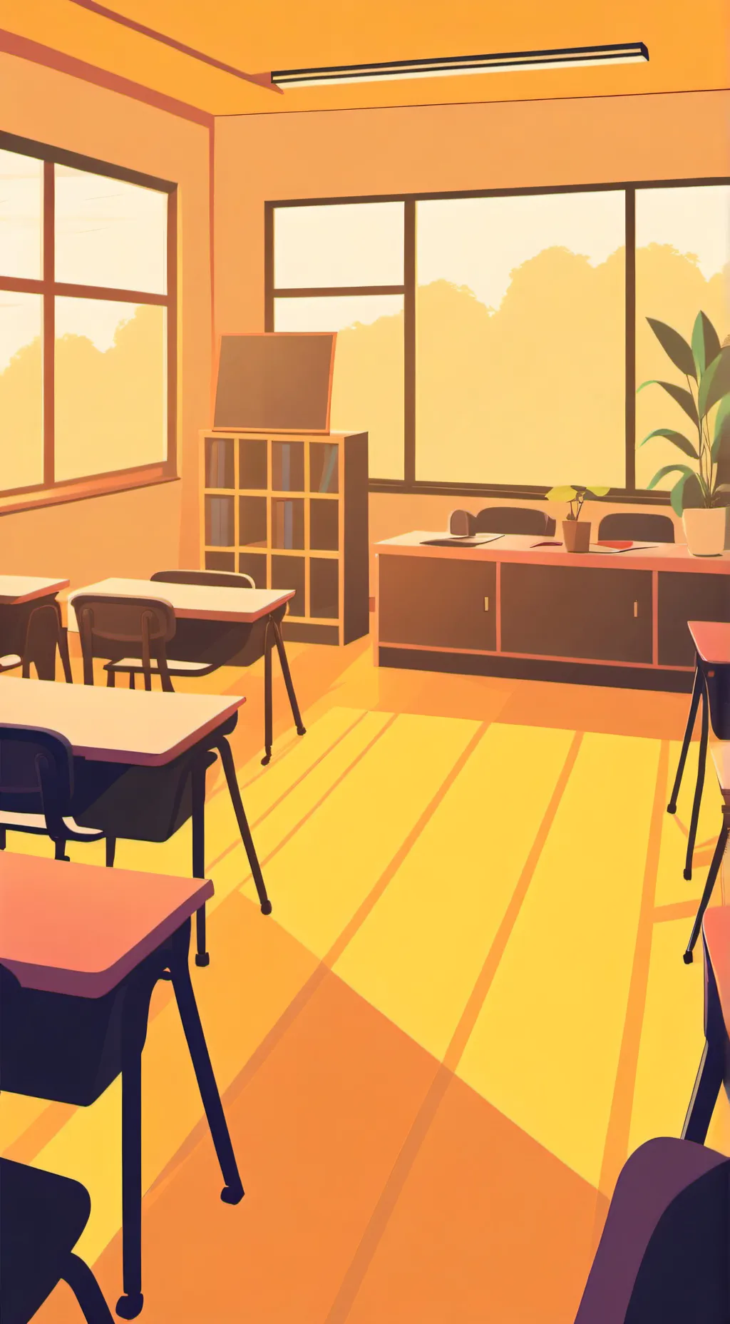 ai character: classroom  background