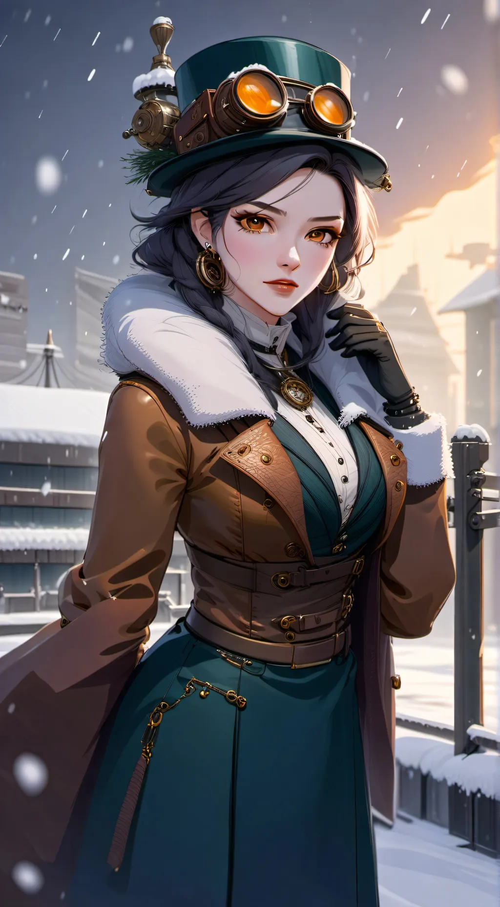 ai character: Eira Steamveil background