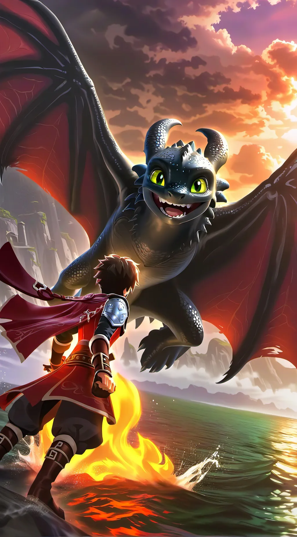 ai character: hotd x httyd background