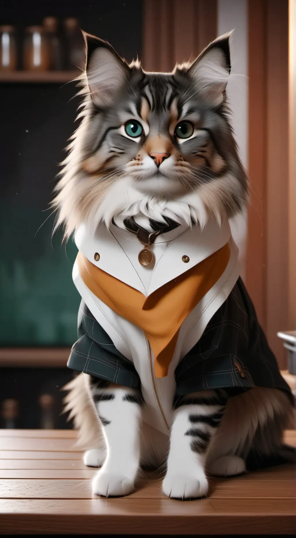 ai character: cat money background