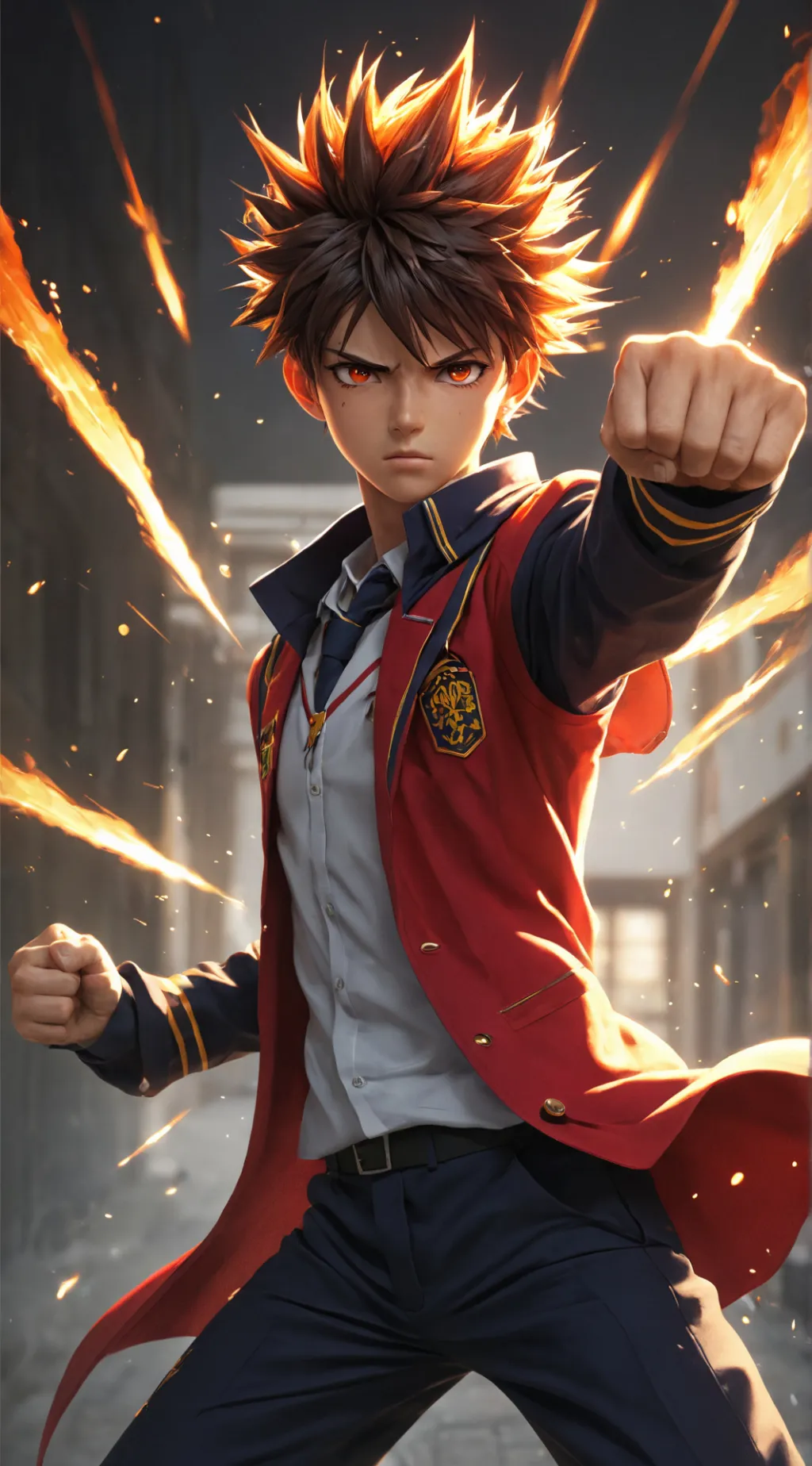 ai character: Bakugo Katsuki background