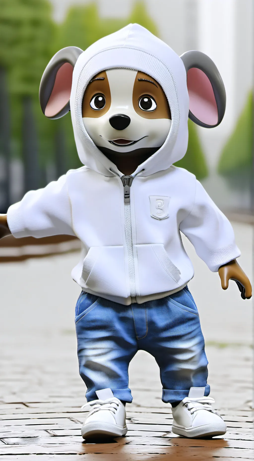 ai character: gray background