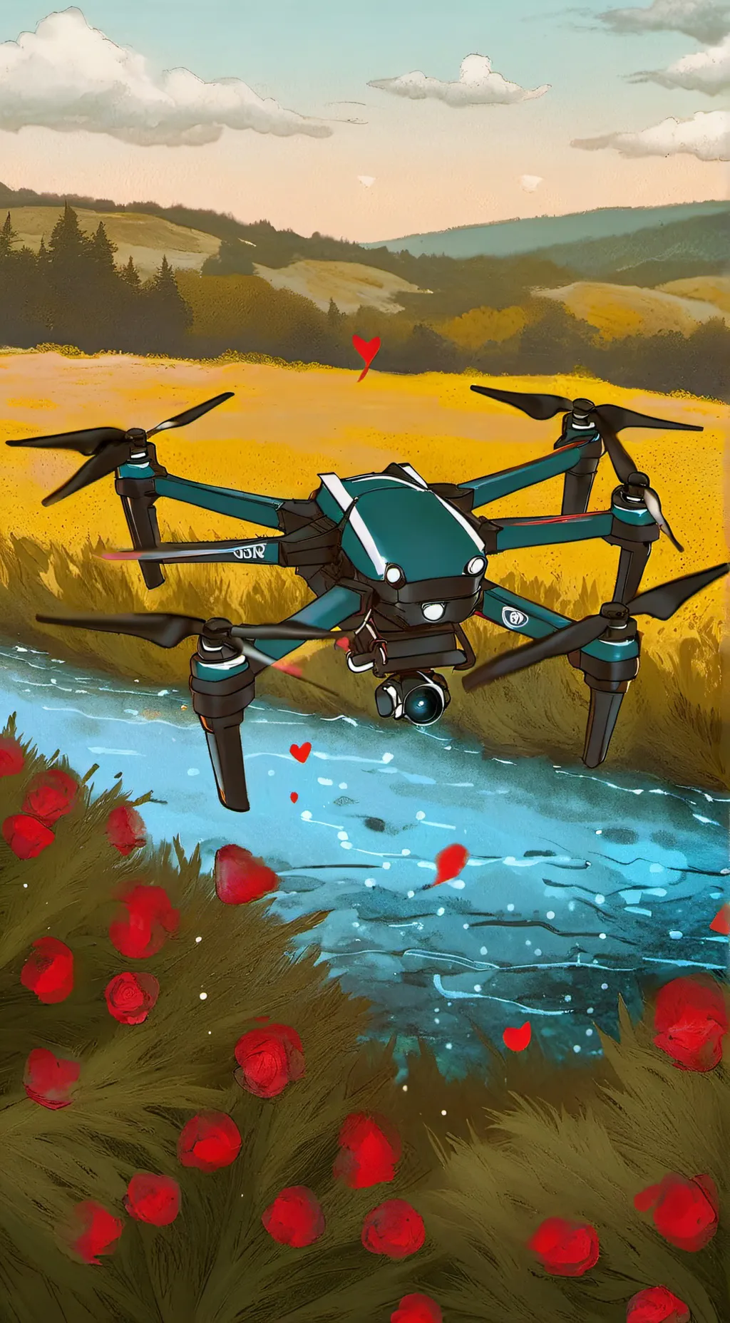 ai character: MD valentine's day background