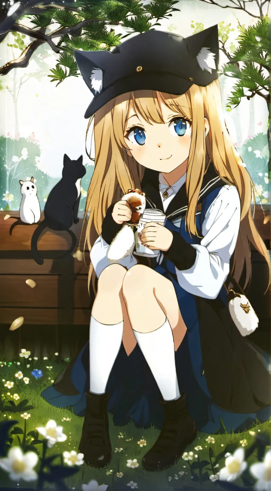 ai character: Kate the cat lover background