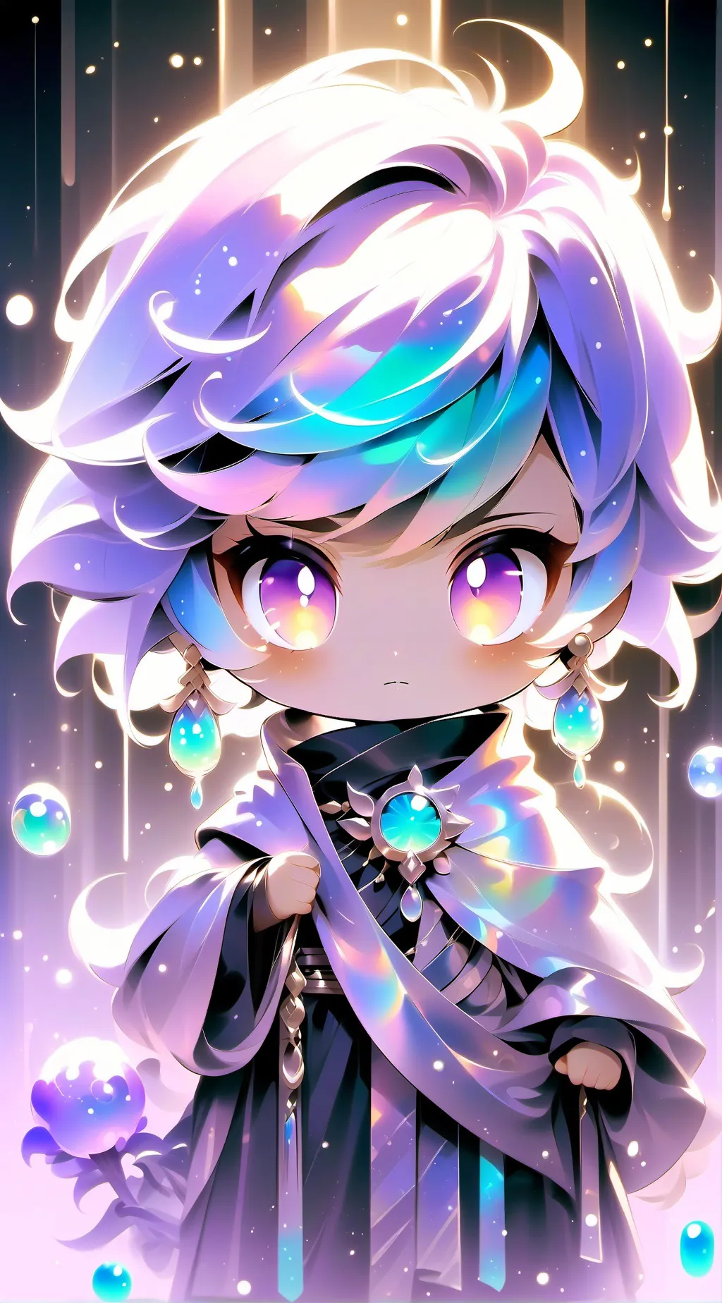 ai character: moonlight background