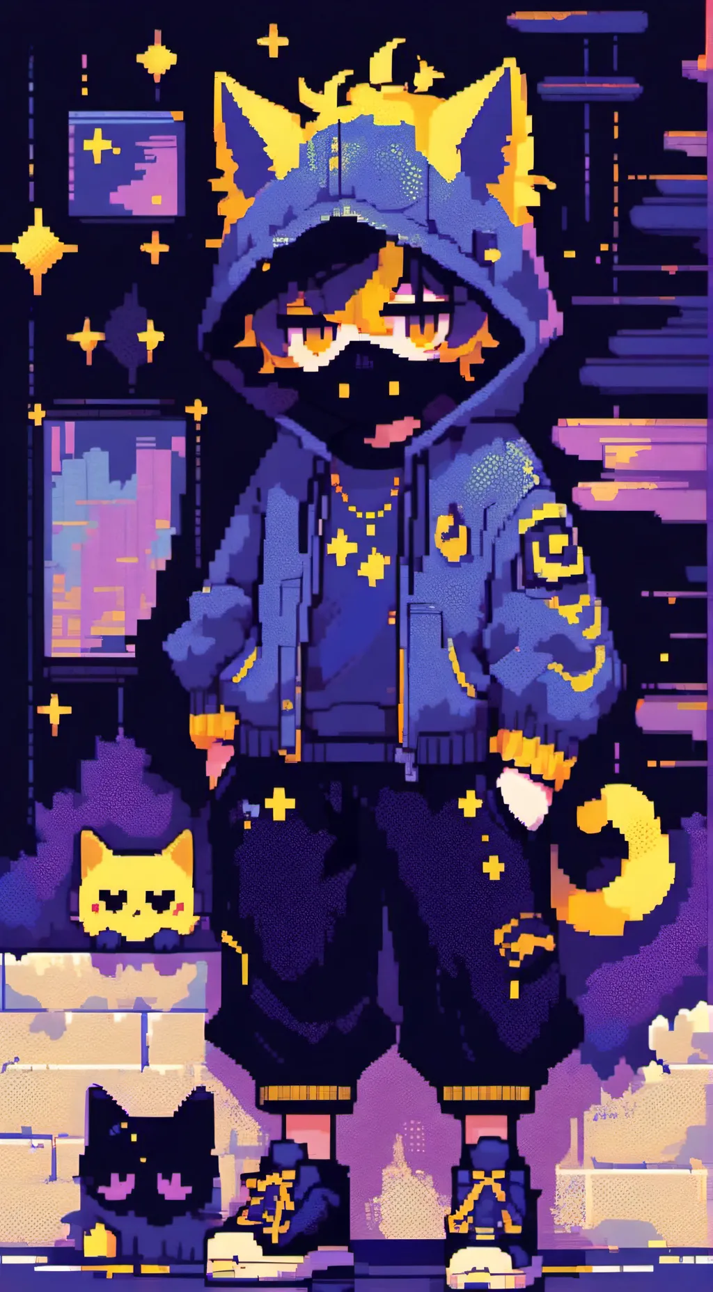 ai character: Neko noob background