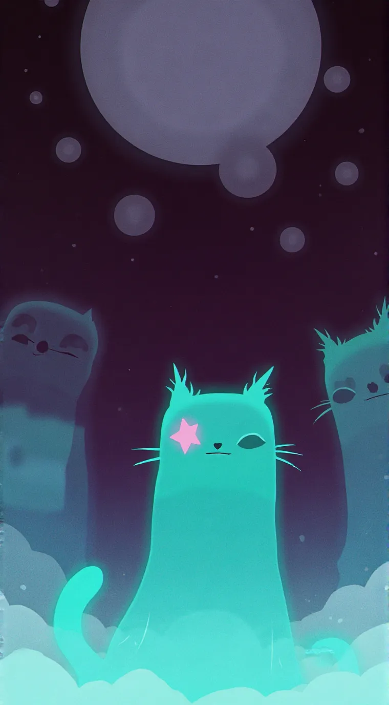 ai character: Ghost cat background