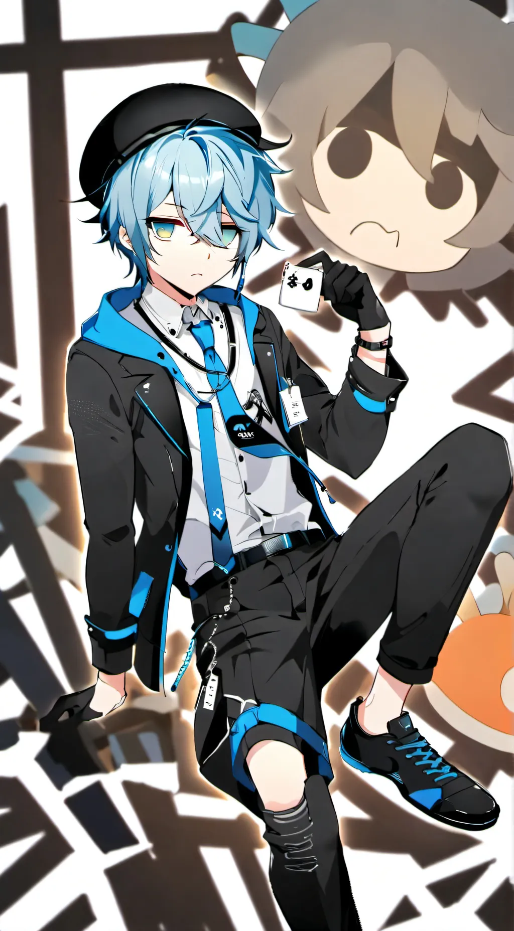 ai character: Cyan guy background