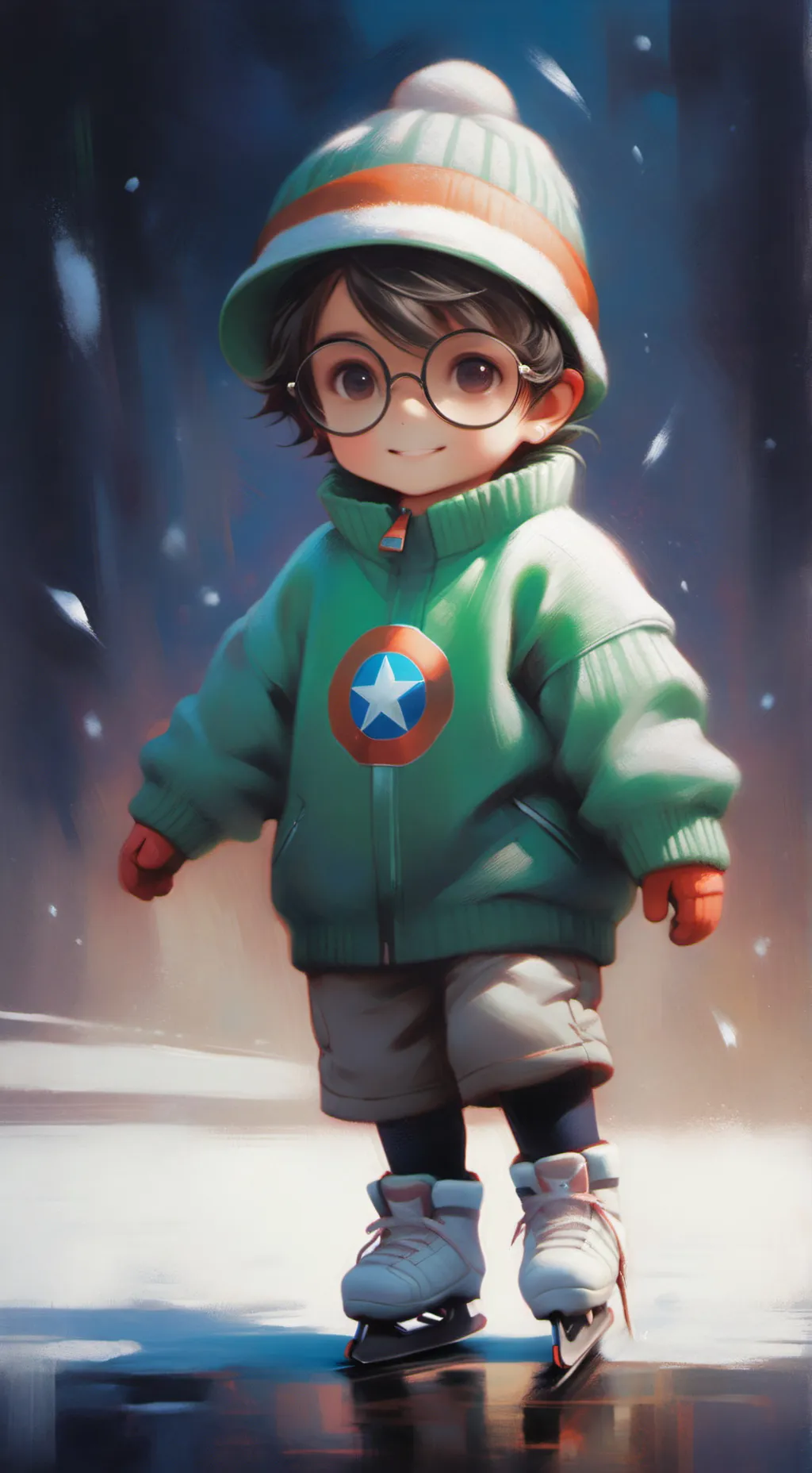 ai character: SKATING BOY background