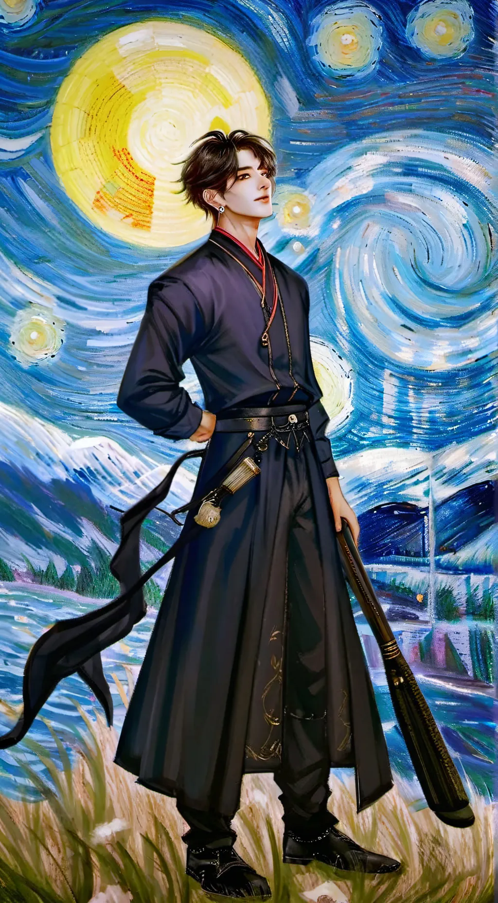 ai character: K-pop demon hunter background