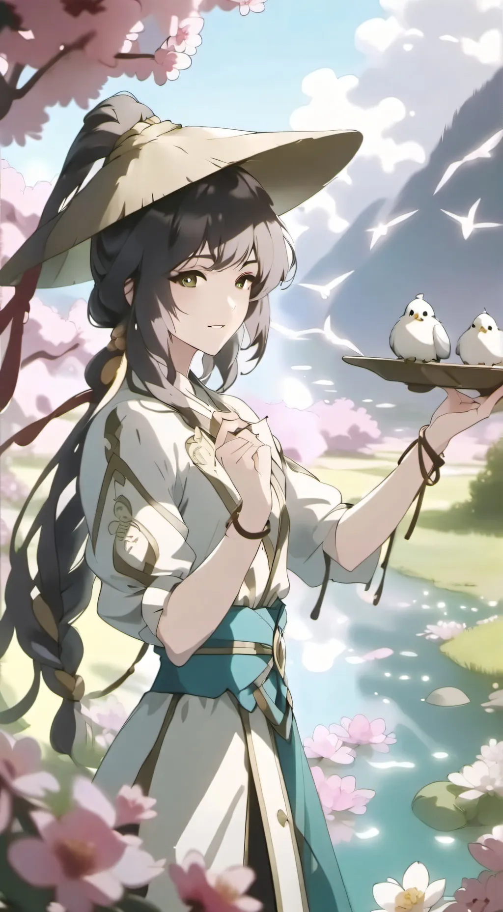 ai character: irmã do  douma  background