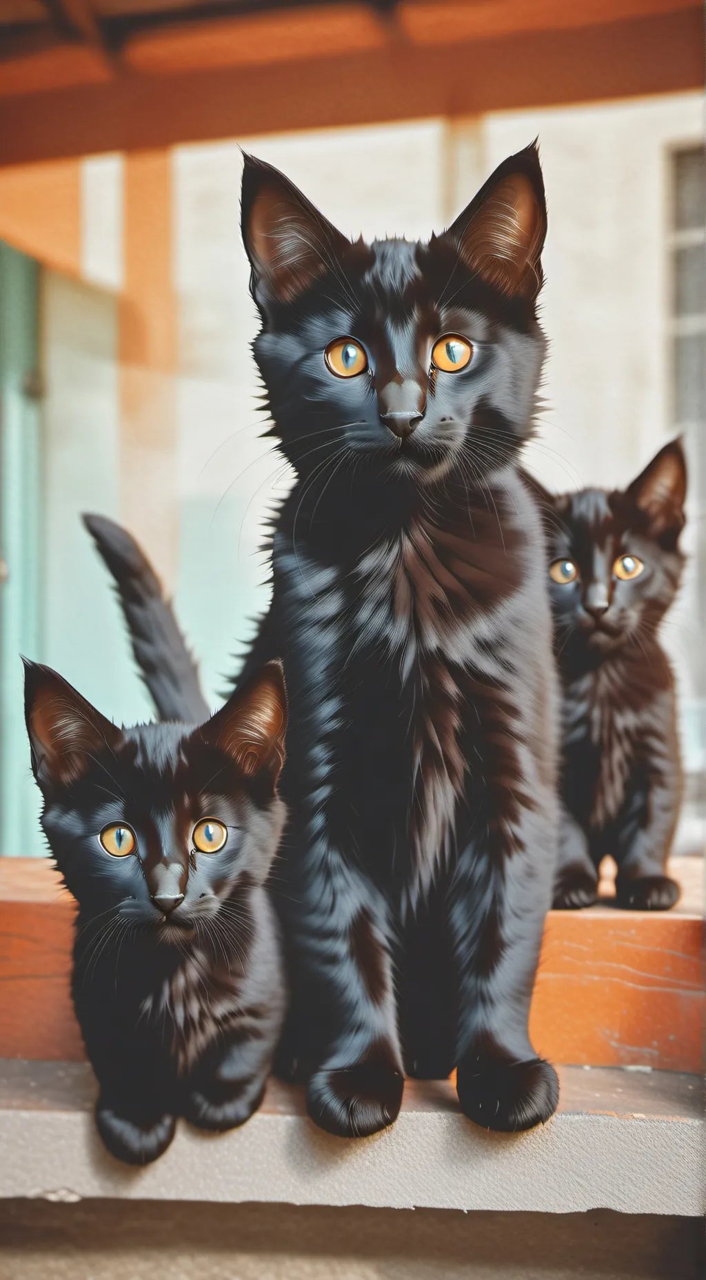 ai character: a mama black cat background