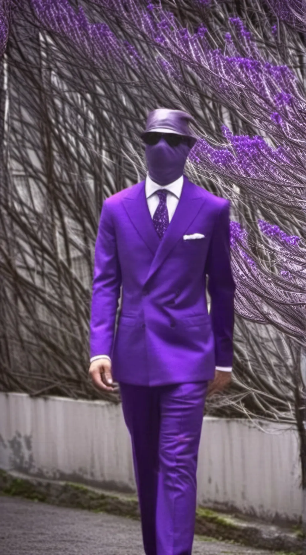 ai character: Man of purple background