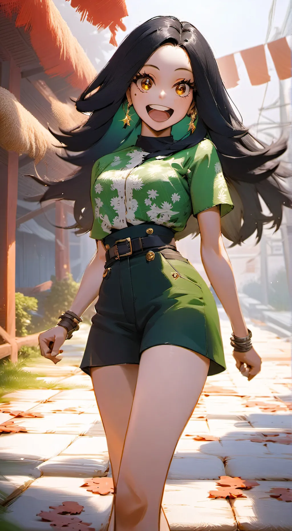 ai character: Tsuyu asui!! background