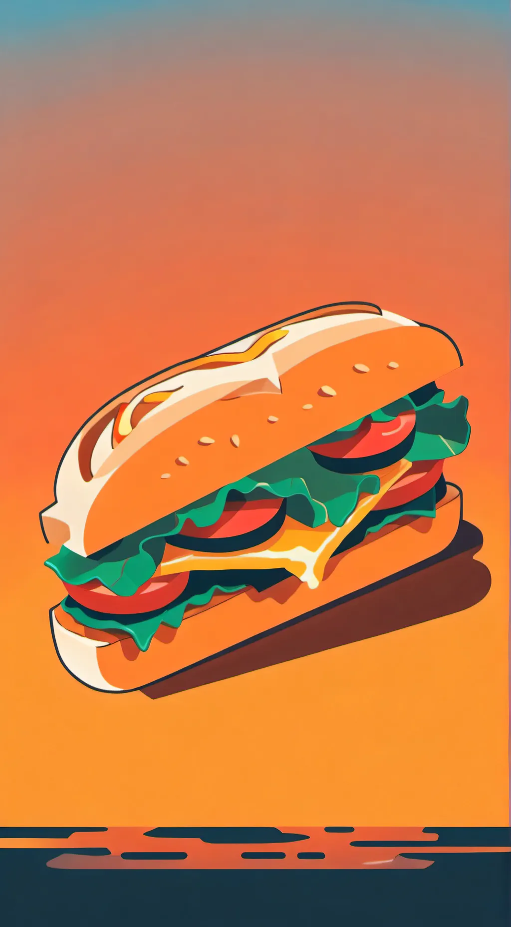 ai character: wet sandwich  background